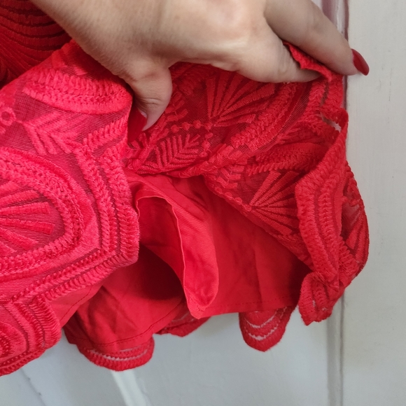 Lulu's Shura Red Embroidered Sleeveless Dress, Sz M - Picture 10 of 14